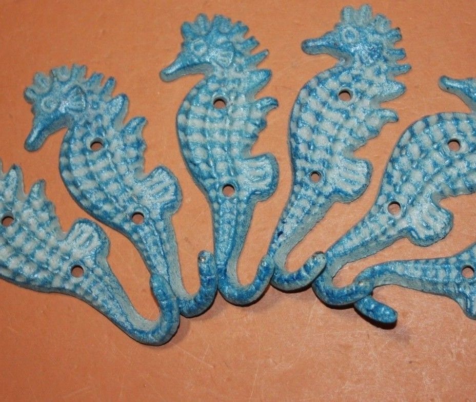 WALL HOOKS, Coastal Living Seahorse Wall Hook, Cast Iron 5 3/4 inches, Free Ship N-02
