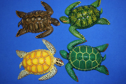 4 pc) 6" Sea Turtles ,replica sea life,beach decor,sea life,wall hanging,FREE SHIP.