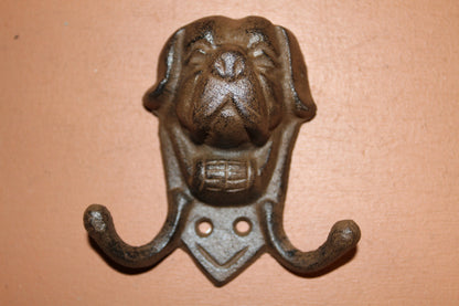 Saint Bernard Wall Hooks, Dog Leash Hook, Groomers Gift, Country Decor, All Occasion Gift, Bath Decor W-63