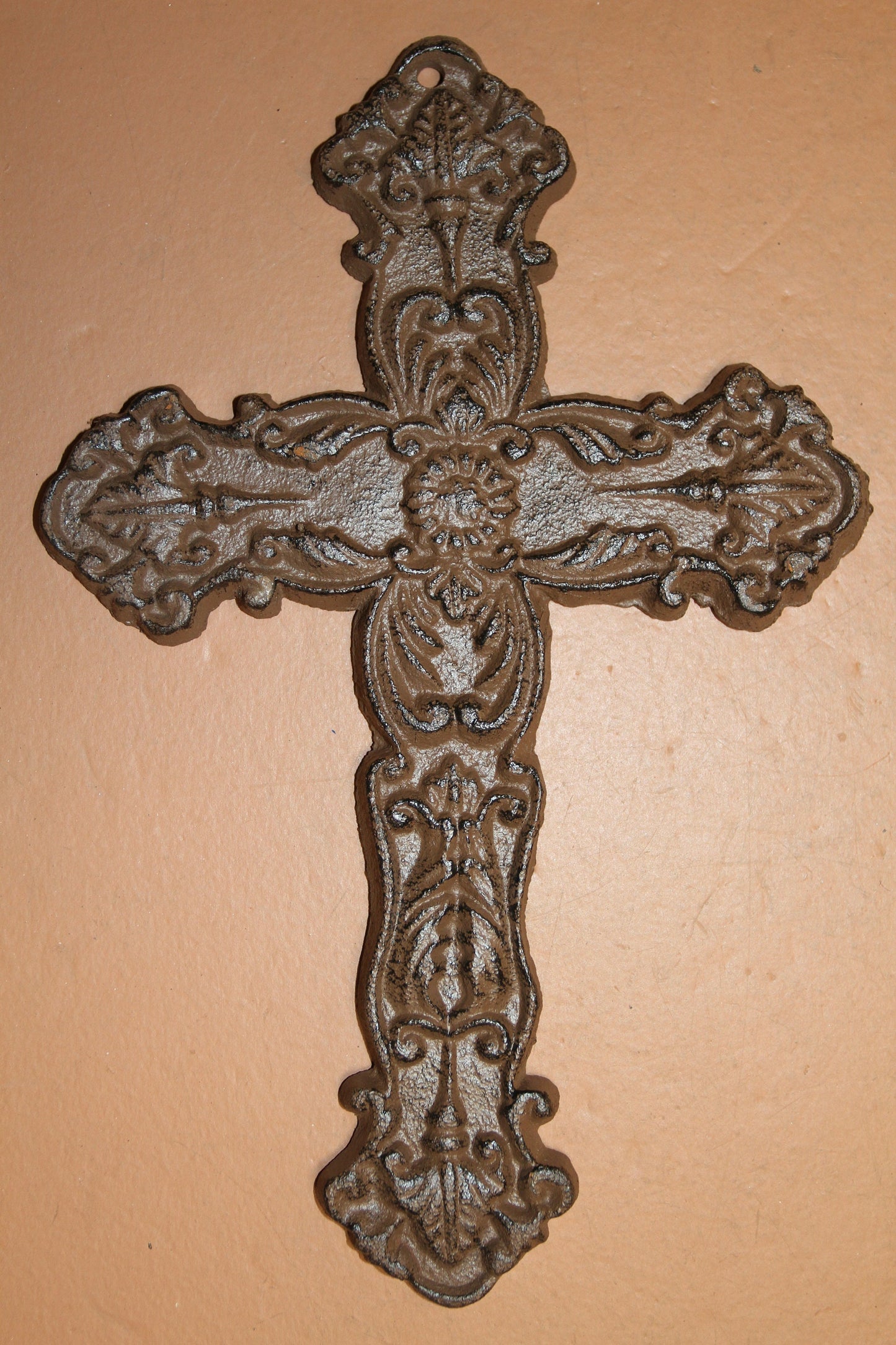 WALL HANGING CROSS,heavy, solid metal,church decor,religion and spirituality,collectible,craft supply C-15