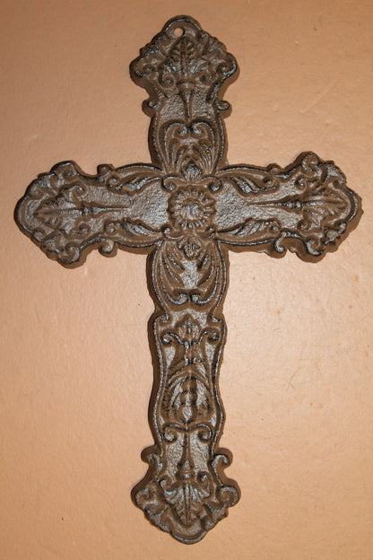 WALL HANGING CROSS,heavy, solid metal,church decor,religion and spirituality,collectible,craft supply C-15