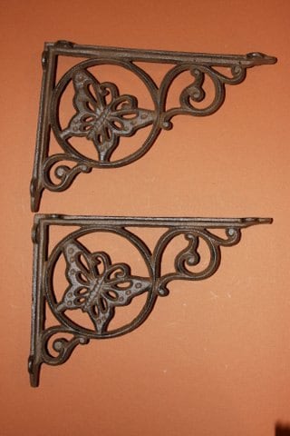 4)pcs, Butterfly shelf brackets, free shipping,  butterfly decor, butterfly  patio and garden decor, 9"  brackets, B-16