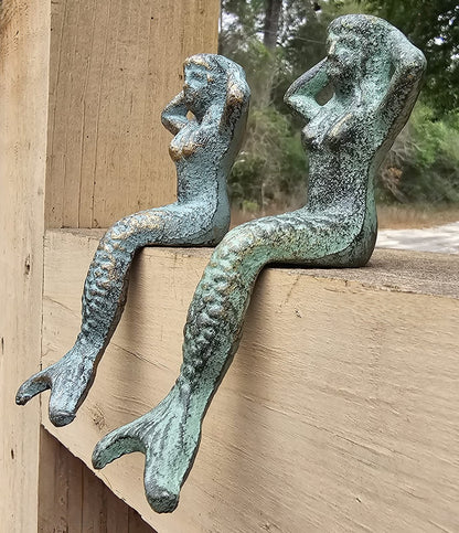 2-Whinsical Shelf Sitting MERMAIDS,Coastal Accents,Beach Decor,Mythical,Folflore,Gifts, N-68