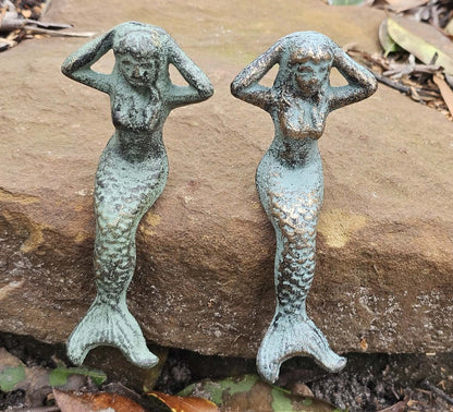 2-Whinsical Shelf Sitting MERMAIDS,Coastal Accents,Beach Decor,Mythical,Folflore,Gifts, N-68