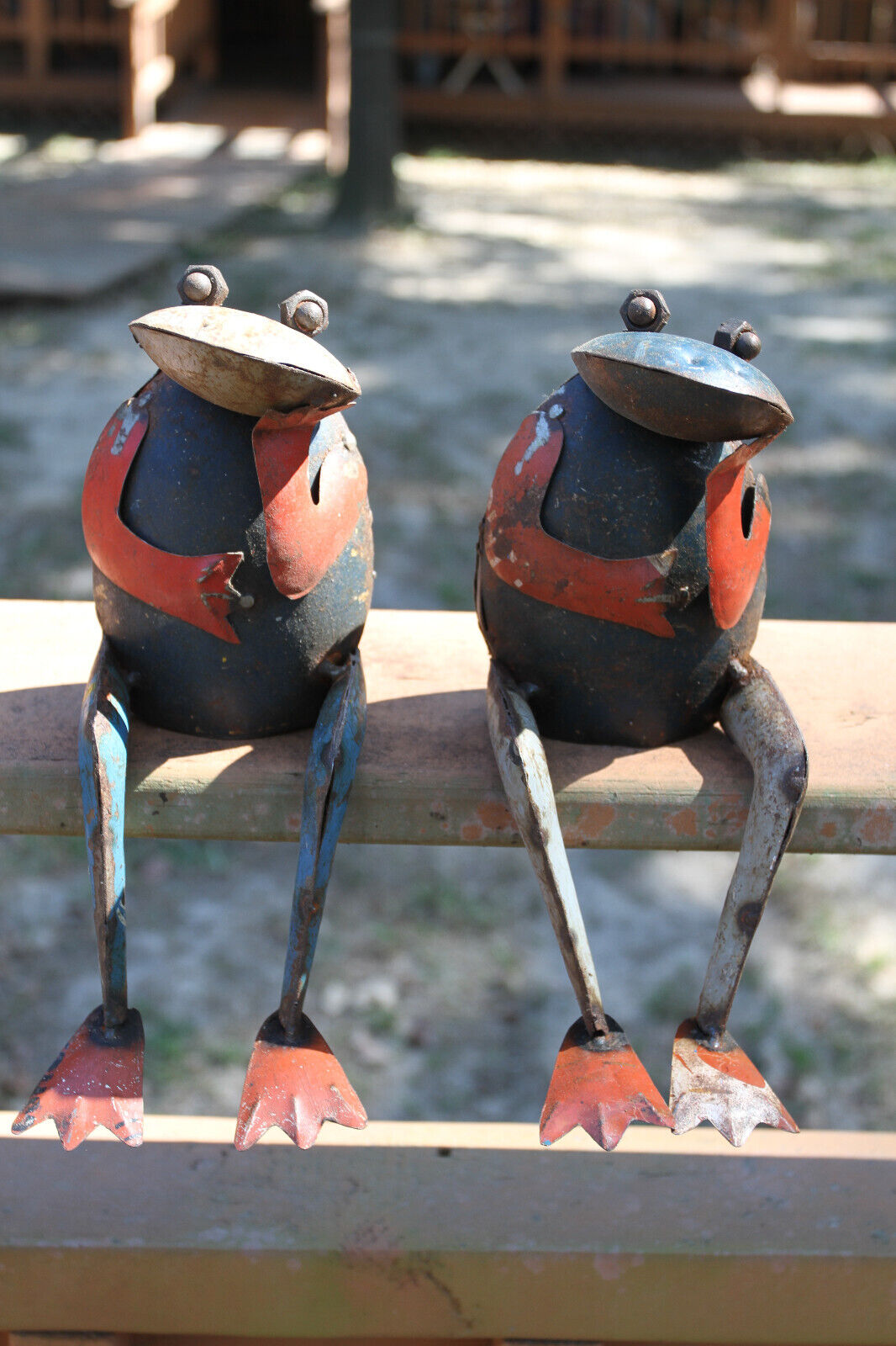 SITTING FROGS, Whimsical Yard Decor, Shelf Disply, Christmas Gift, Frog Decor, Counrty Decor  N-67B