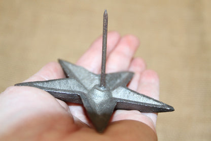 2-HUGE Star Nails,Wood Craft,Clavos,Raw,Gate Accents,Gifts,Western Decor, SN-3.5