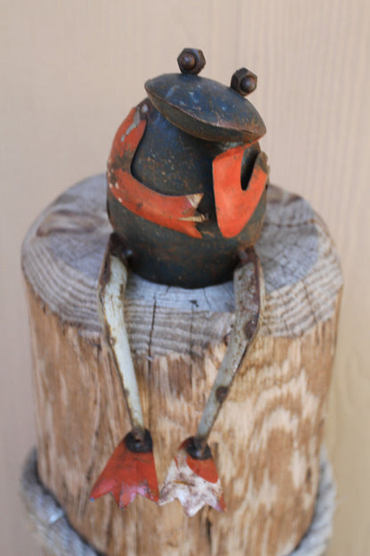 SITTING FROGS, Whimsical Yard Decor, Shelf Disply, Christmas Gift, Frog Decor, Counrty Decor  N-67B