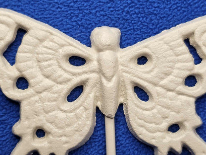 1 - White Butterfly Wall Hooks,Nature Theme,Garden Accent,Kitchen Bath Decor,Gifts Country Style  H-29